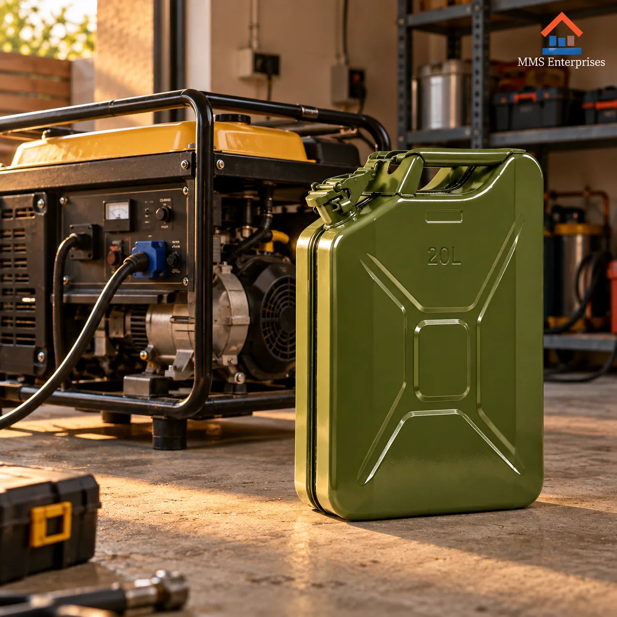 20L can beside a portable generator